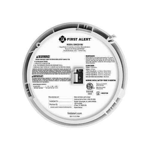 BRK SMICO100 Smoke and Carbon Monoxide Alarm (1046864) - The Fire Alarm Supplier