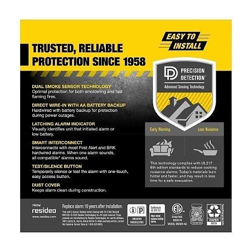 BRK SM300 - AC Interconnect Hardwire Dual Sensor Smoke Alarm (1046759) - The Fire Alarm Supplier