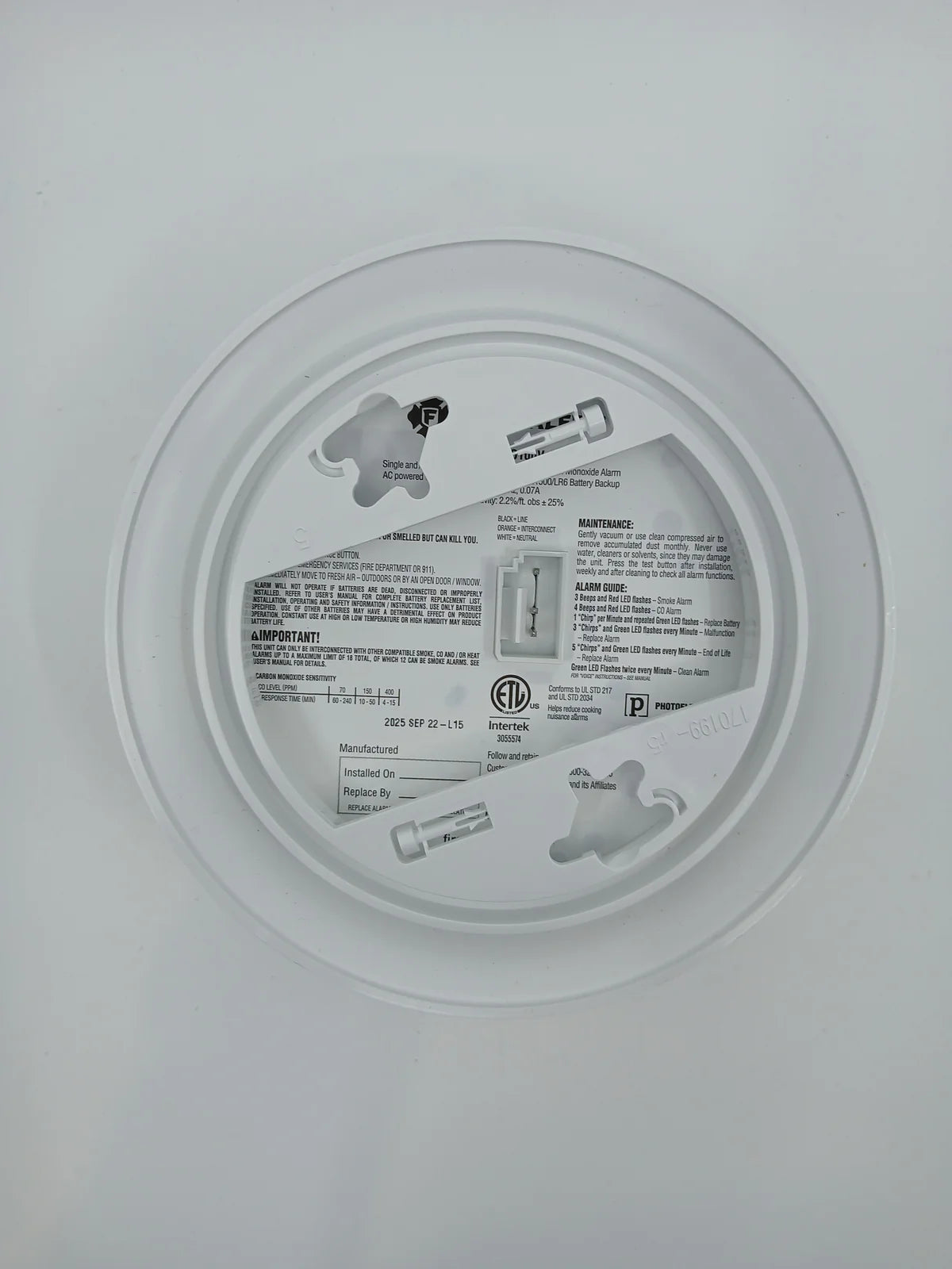 BRK SMCO100V-AC Interconnect Hardwire Smoke and CO Alarm (1046781) - The Fire Alarm Supplier