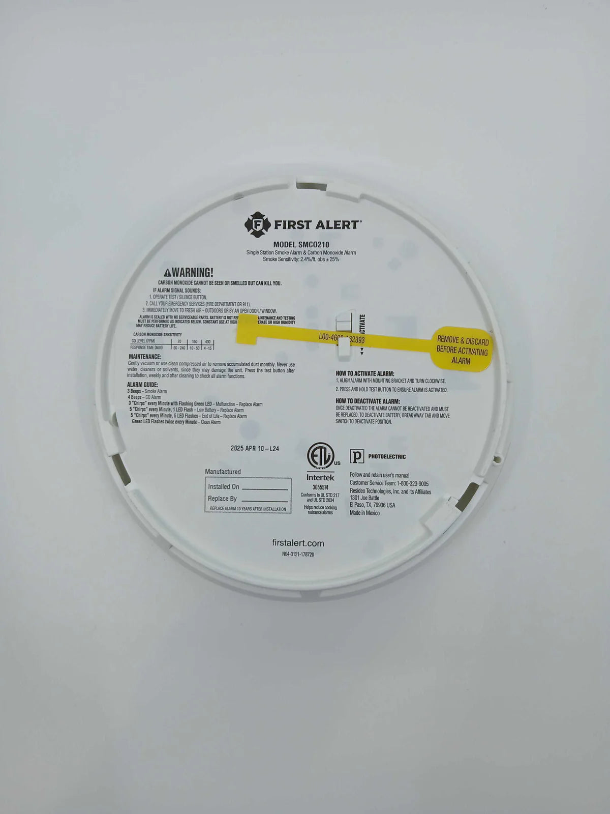 BRK SMCO210 10-Year Sealed Battery Smoke and CO Alarm (1046802) - The Fire Alarm Supplier