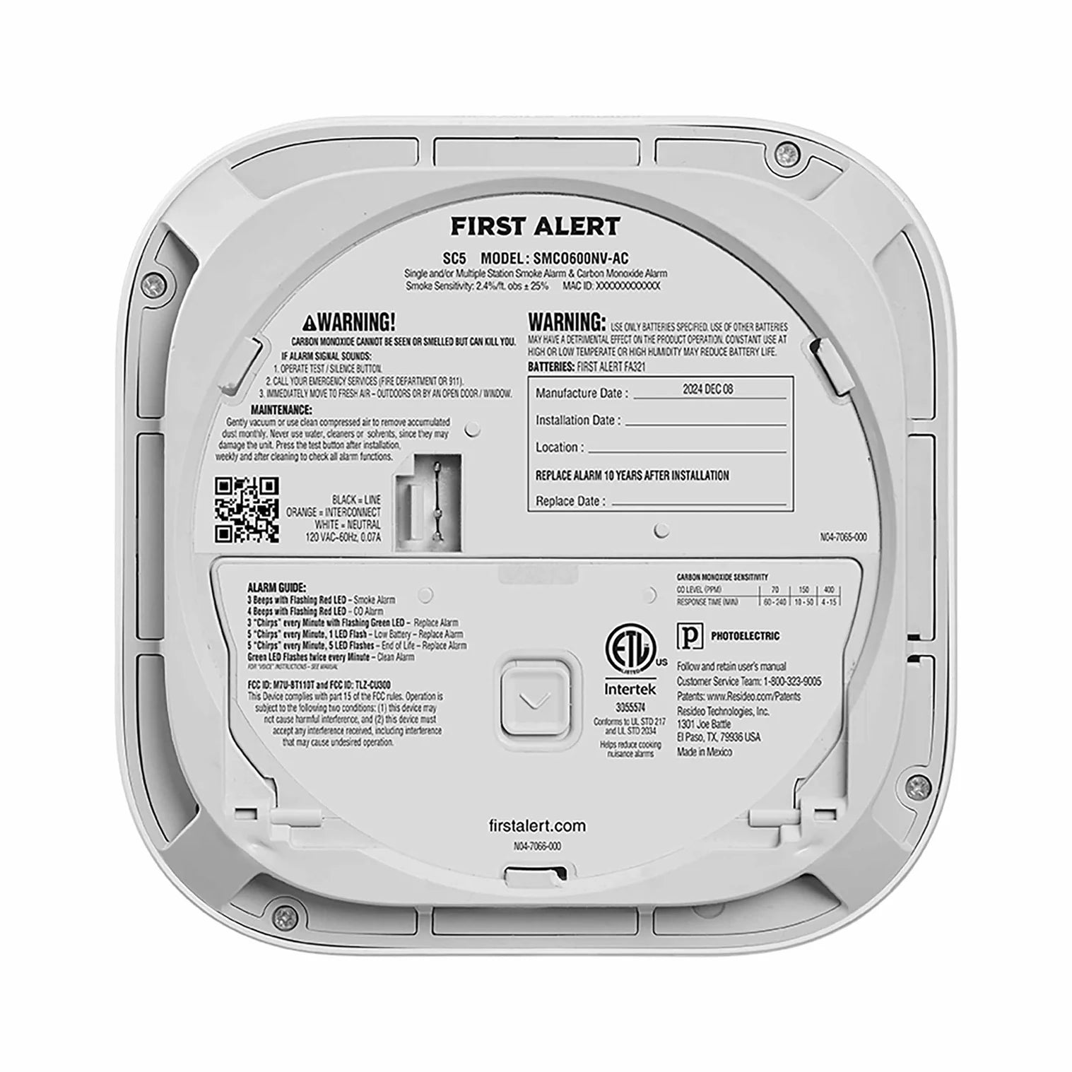 BRK SMCO600NV - AC SC5 Hardwire Smart Smoke and Carbon Monoxide Alarm