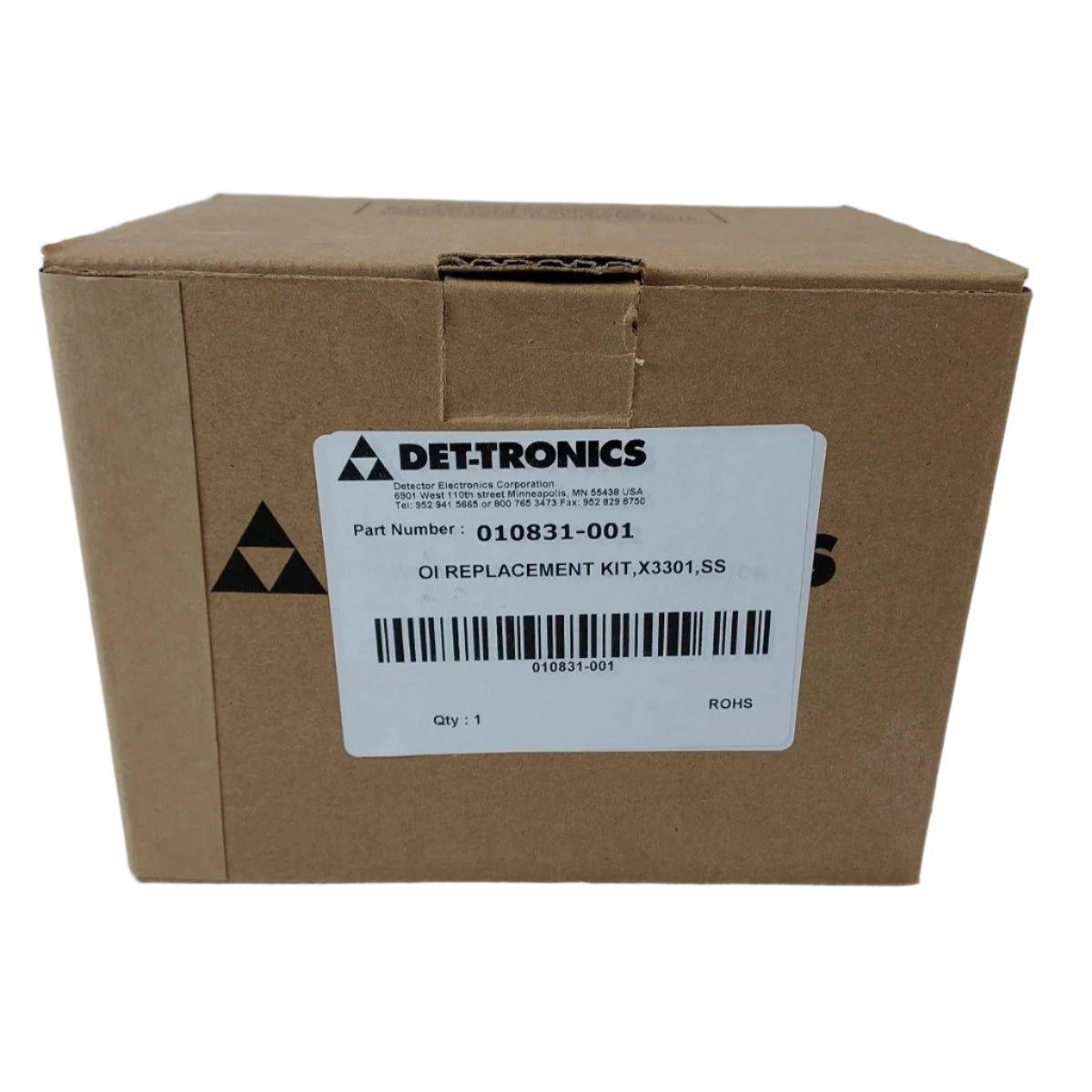 Det-Tronics 010831-001 OI Replacement Kit for X3301 fire alarm system, stainless steel components, used for fire safety applications.