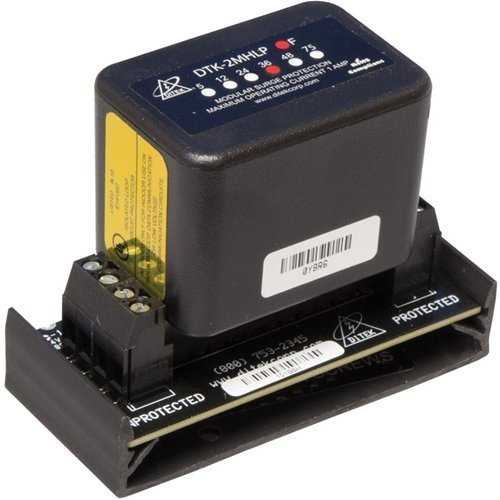Ditek DTK - 2MHLP36FWB 36V, 2 Pair, Modular Alam Panel Protector Base - The Fire Alarm Supplier