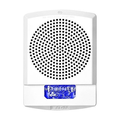 Eaton Wheelock Eluxa Multitone Strobe Horn with bright flashing lights and horn for emergency alert signaling.