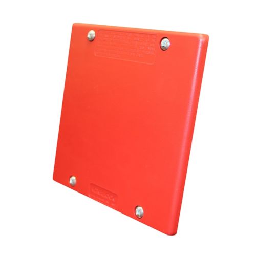 Eaton Wheelock DSM-12/24-R Sync Module for fire alarms, wall-mounted, red color, used in fire alarm systems.