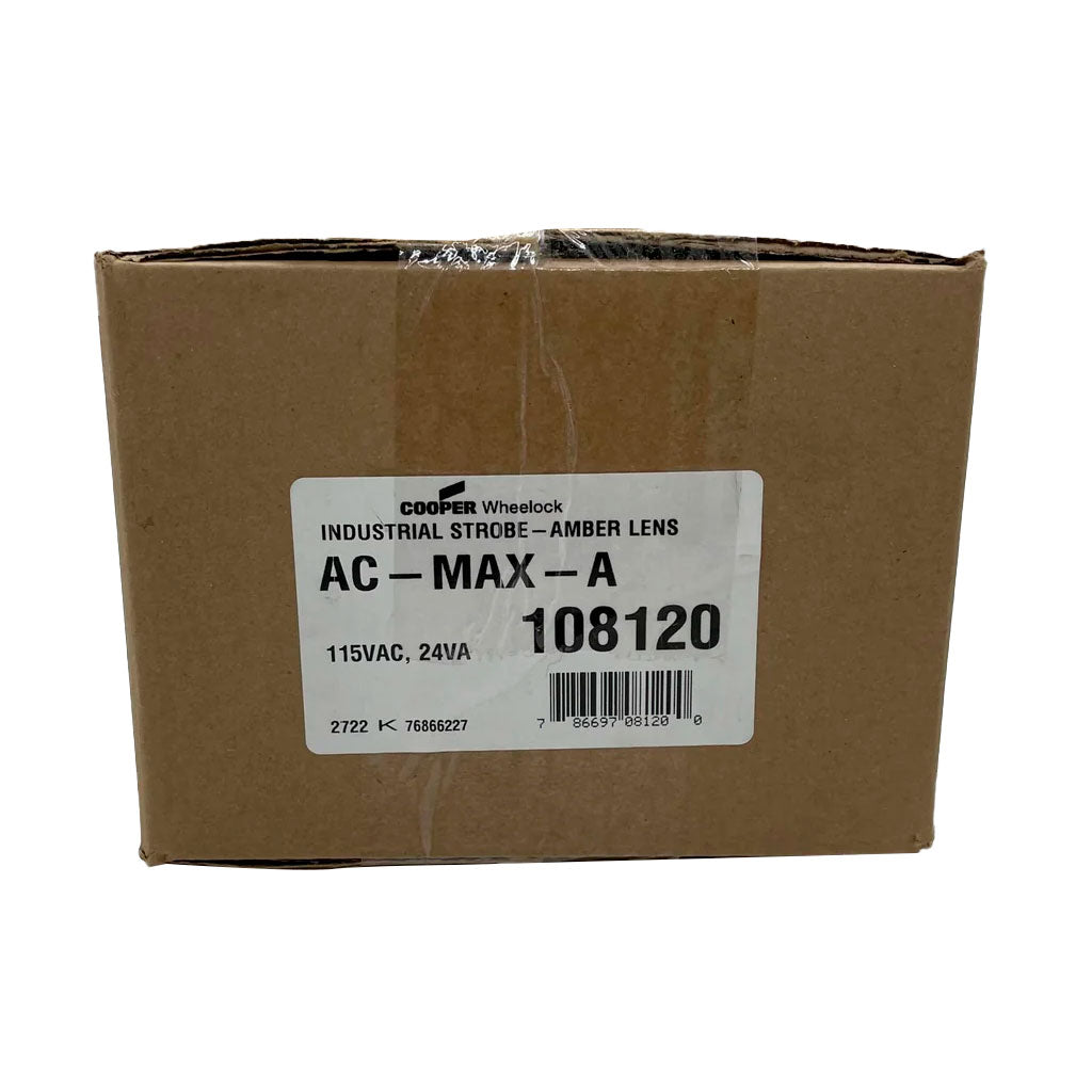 Eaton Wheelock AC-MAX-A Strobe Amber Double Flash 120VAC - The Fire Alarm Supplier