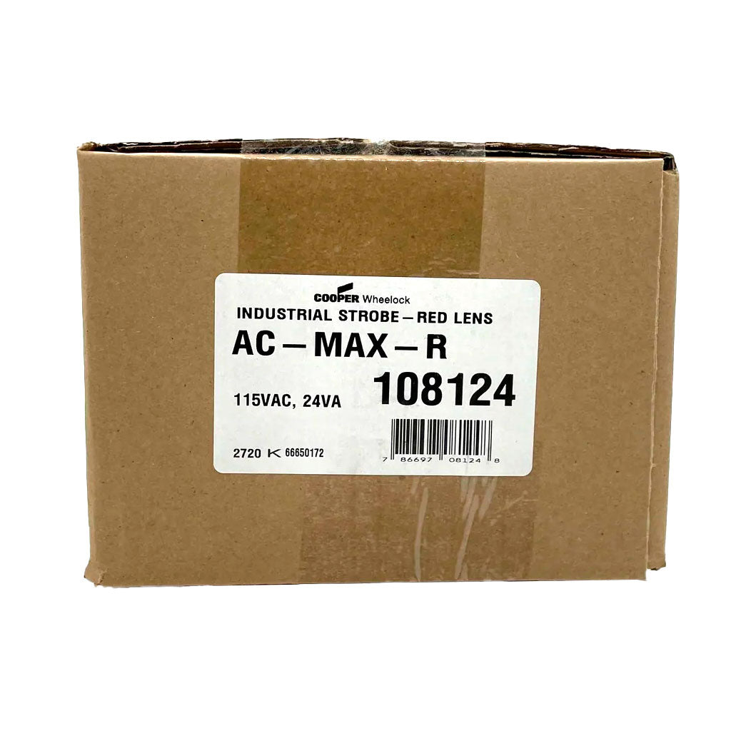 Eaton Wheelock AC-Max-R industrial strobe light with bright flashing indicator for safety and warning applications.
