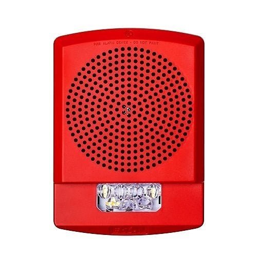 Eaton Wheelock Eluxa Chime Strobe light with clear lens and mounting bracket for emergency signaling and alerting.