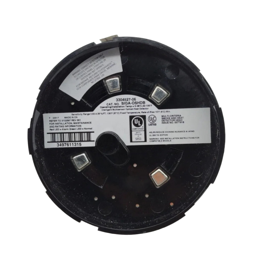 Edwards SIGA - OSHDB Multi - Criteria Smoke and Heat Detector Black - The Fire Alarm Supplier