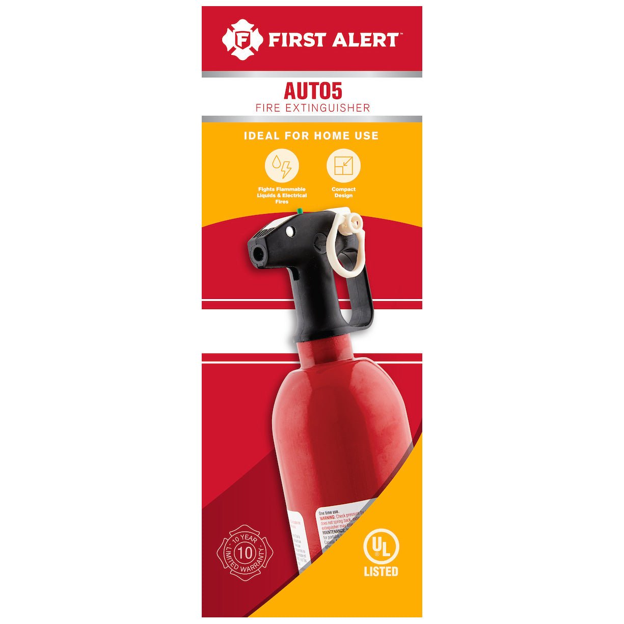 First Alert Auto Fire Extinguisher UL rated 5 - B:C (Red) - AUTO5 - The Fire Alarm Supplier