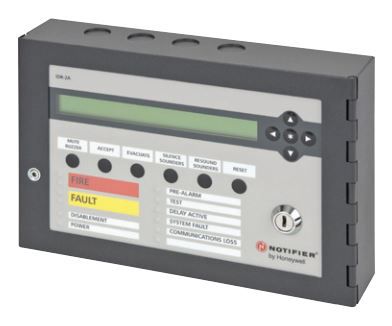 Notifier 002-450 IDR2-A Active Repeater. 2x 40 Character LCD. Black/Grey. Requires External 24Vdc Power Source (RS485 Communication Card to Be