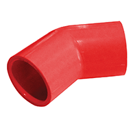 Modulaser CM10905 3/4 inch ABS 45° elbow for fire alarm system piping, durable plastic fitting for secure connections.