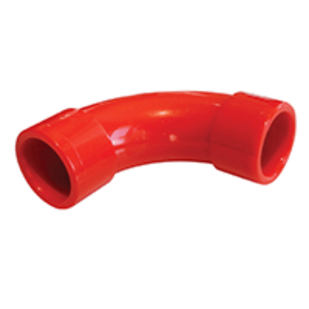 ModuLaser CM10906 90° elbow, fire alarm pipe fitting, metallic connector for fire alarm systems with precise angle bend.