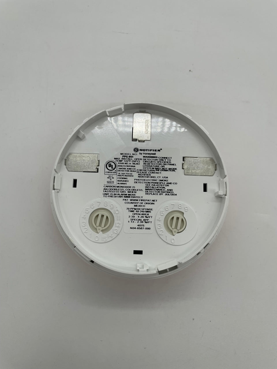 Notifier FPC - 951 Addressable Photo and Carbon Monoxide Detector - The Fire Alarm Supplier