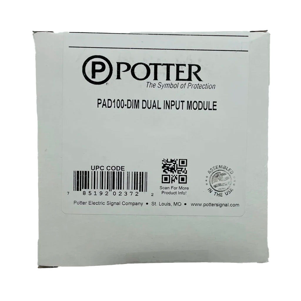Potter PAD100-DIM dual input module with multiple connection ports, used for control and automation systems.