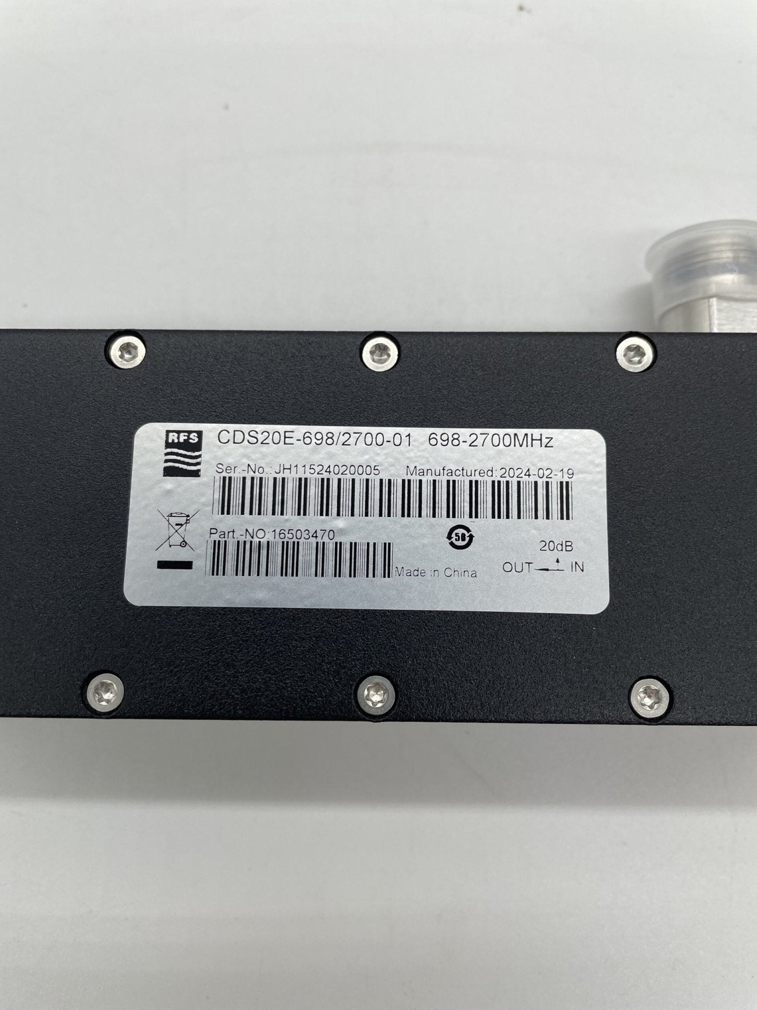 RFS Technologies CDS20E - 698/2700 - 01 20dB Directional Coupler - The Fire Alarm Supplier