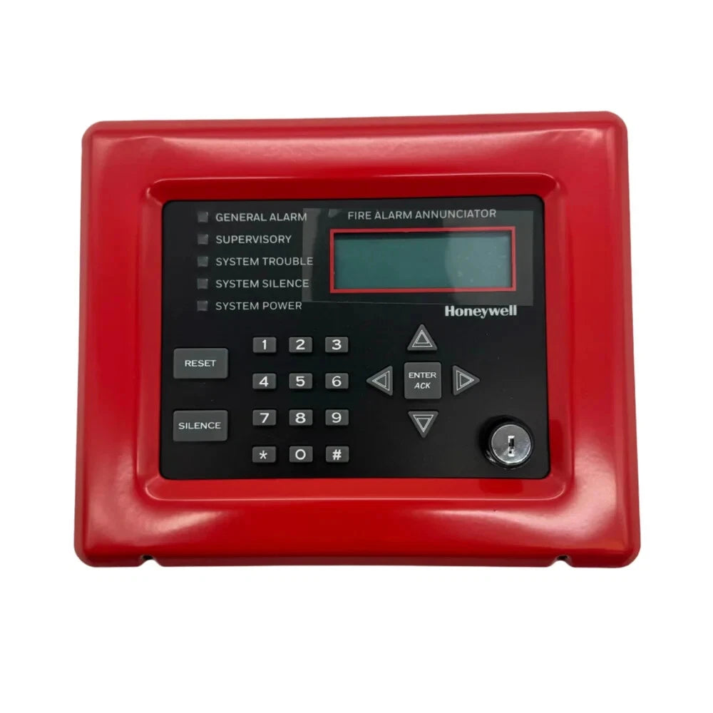 Silent Knight 005860R fire alarm showing a sleek white detector with mounting hardware and indicator lights.