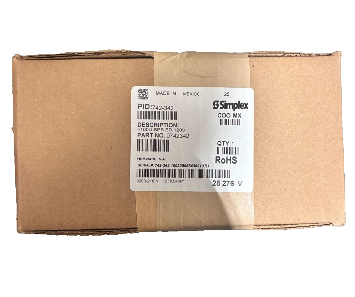 Simplex 742-342 System Power Supply unit with blue connector ports, designed for reliable electrical power distribution.