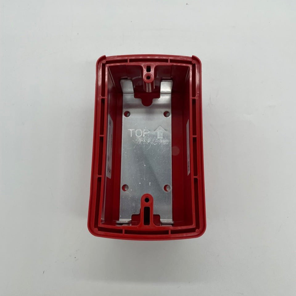 Red Siemens SL2SBB-R back box wall-mounted electrical enclosure for wall installation, designed for secure electrical connections.