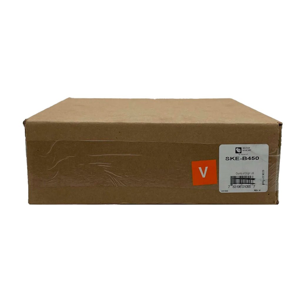 Silent Knight SKE-B450 Voice EVAC 50-Watt Board Only, fire alarm control board with voice evacuation features, mounted on a white background.
