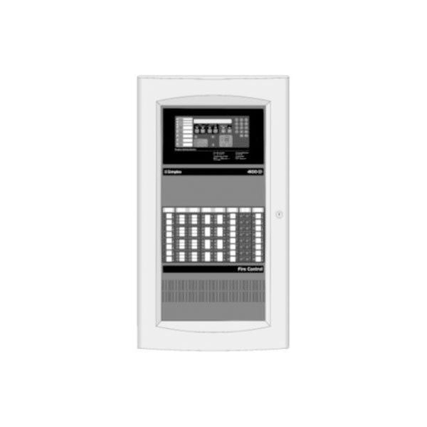 Simplex 2975-9445 fire alarm with alert button and sensor, mounted on wall, for safety and fire detection.