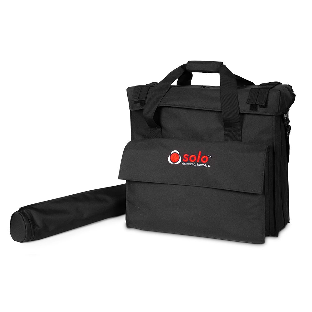 Solo SOLO610-001 fire alarm storage bag in black, designed for protective carrying and storage of Solo fire alarms.