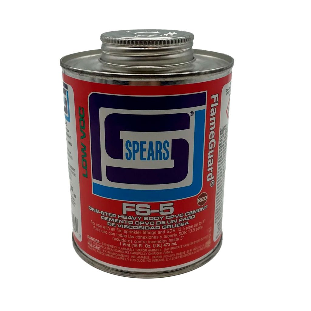 Spears VP-CEMENT Cement fire alarm component in a 1 pint container, used for fire safety and alarm system installations