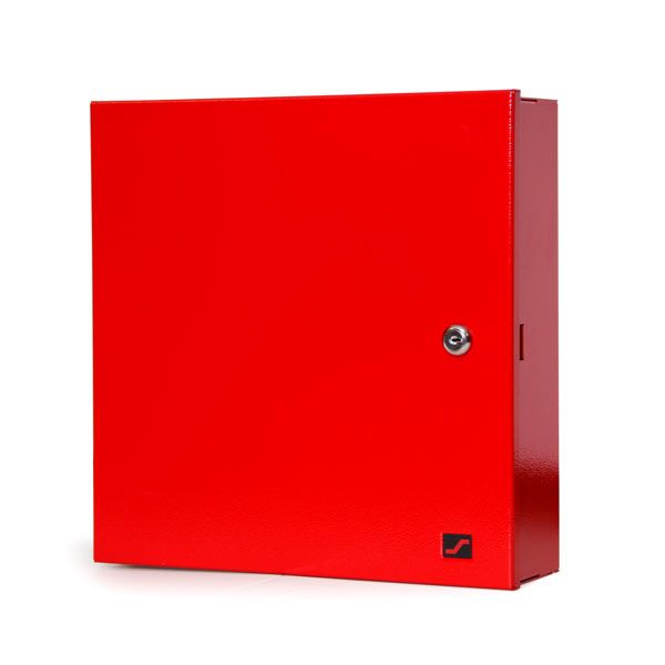 Red Space Age SSU00656 ACE accessory cabinet enclosure shown with doors and internal shelving for secure storage.