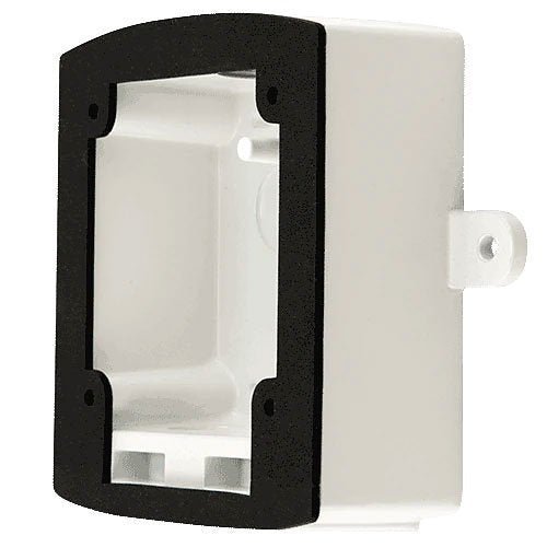 White metal wall mount outdoor back box by System Sensor, designed for secure electrical installations.