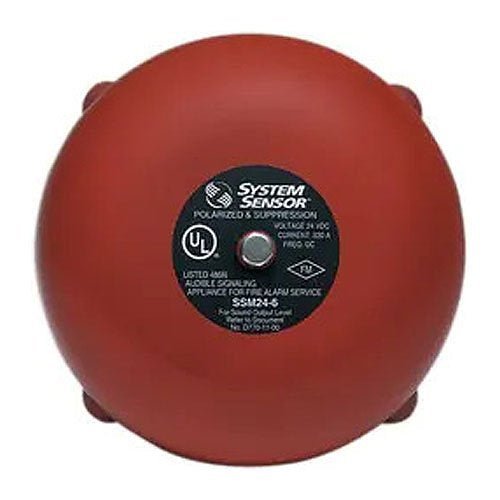 System Sensor SSV120 - 6 Alarm Bell, 6", 120VAC Red - The Fire Alarm Supplier
