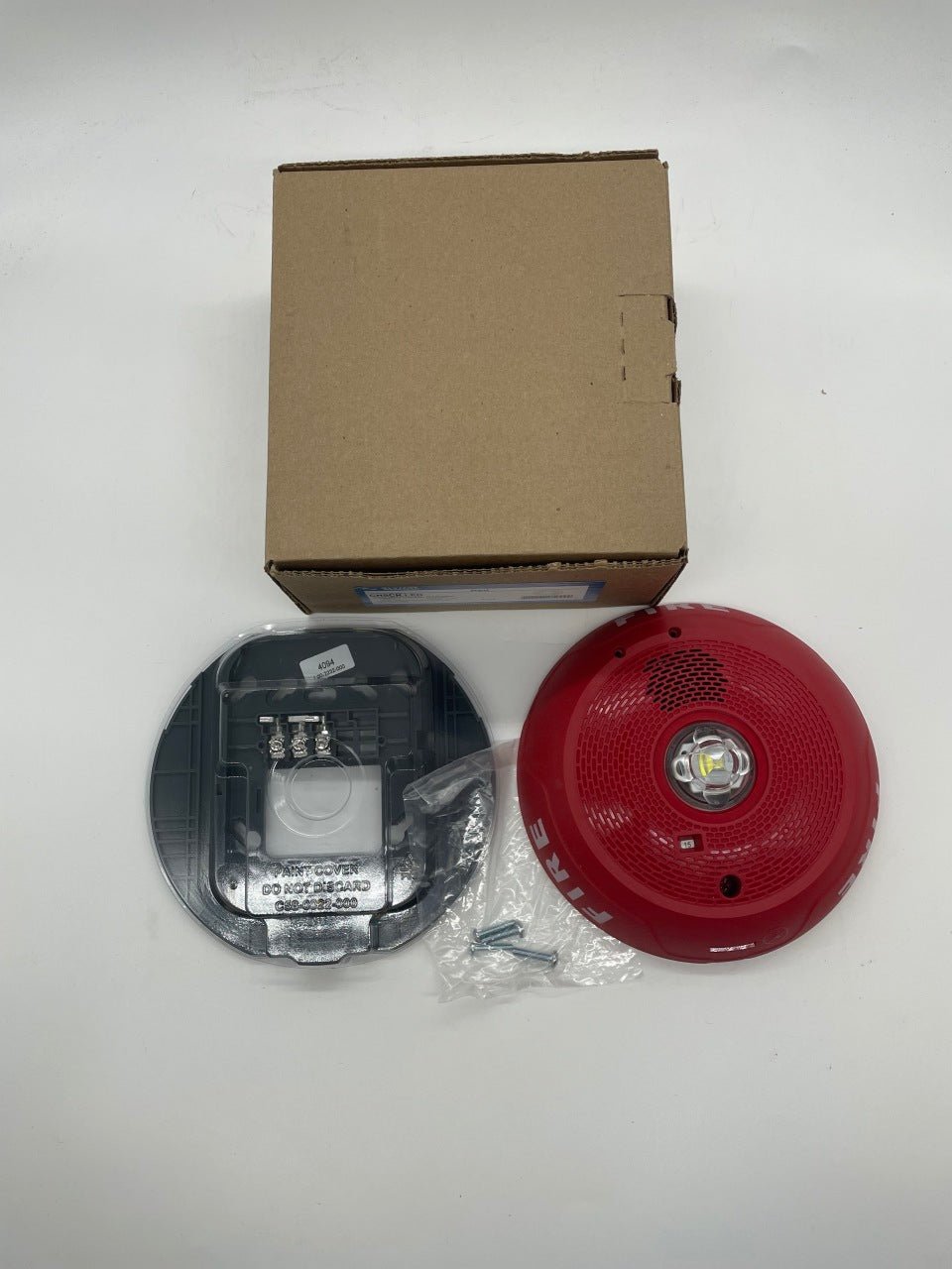 System Sensor CHSCRLED chime strobe in red with LED light, designed for fire alarm and safety notification systems.