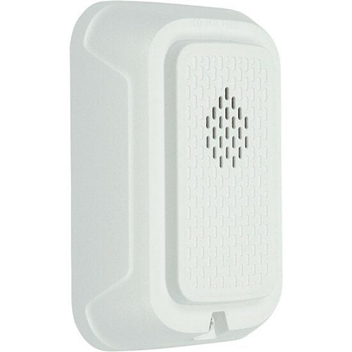 White wall-mounted chime by System Sensor, designed for home or office security systems.