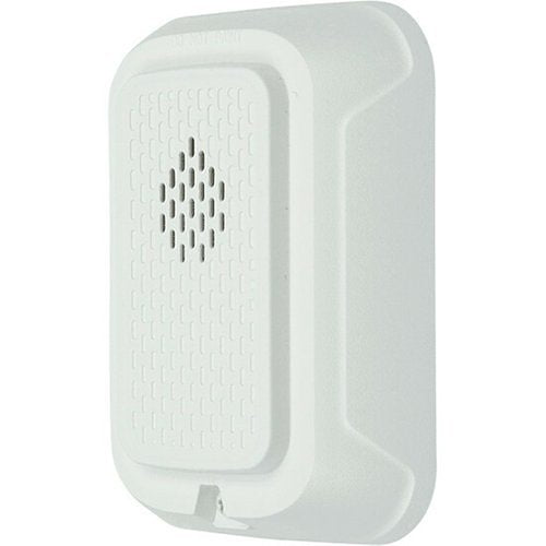 White wall-mounted System Sensor CHWL chime with a sleek design, perfect for home or office door alerts.