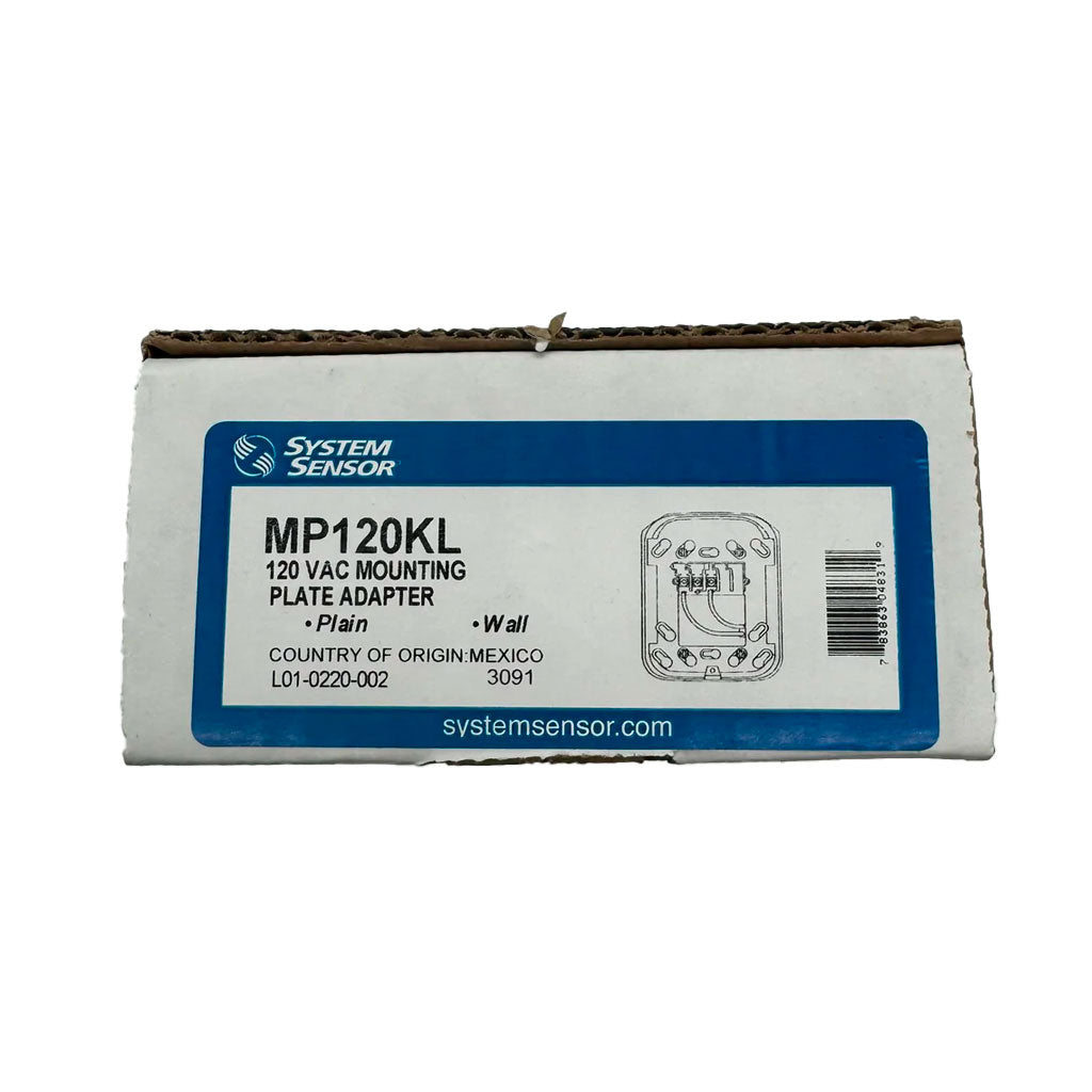 System Sensor MP120KL 120VAC adapter mounting plate for secure installation of alarm system components.