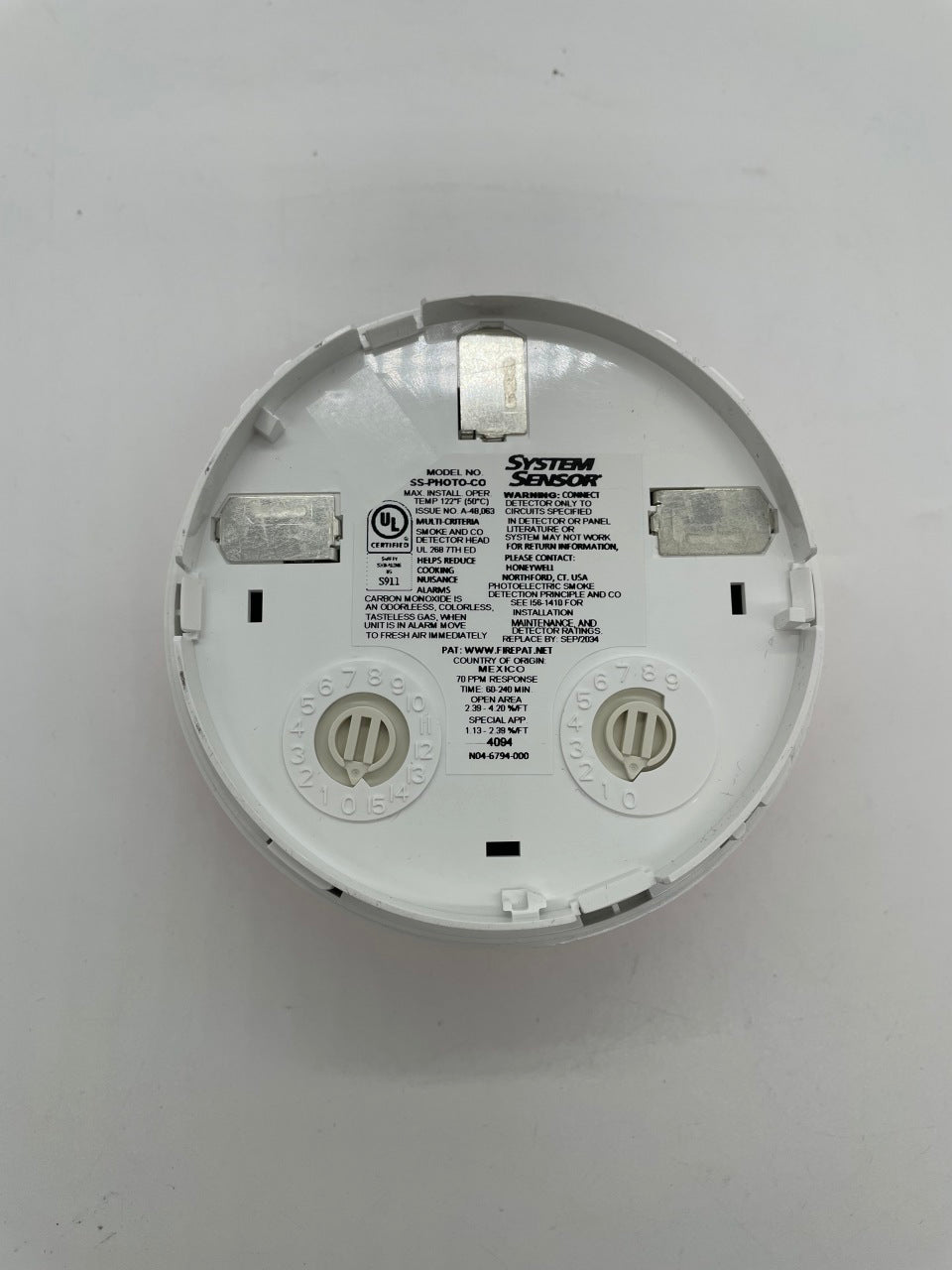 System Sensor SS - PHOTO - CO Multi - Criteria Photo and Carbon Monoxide Detector - The Fire Alarm Supplier