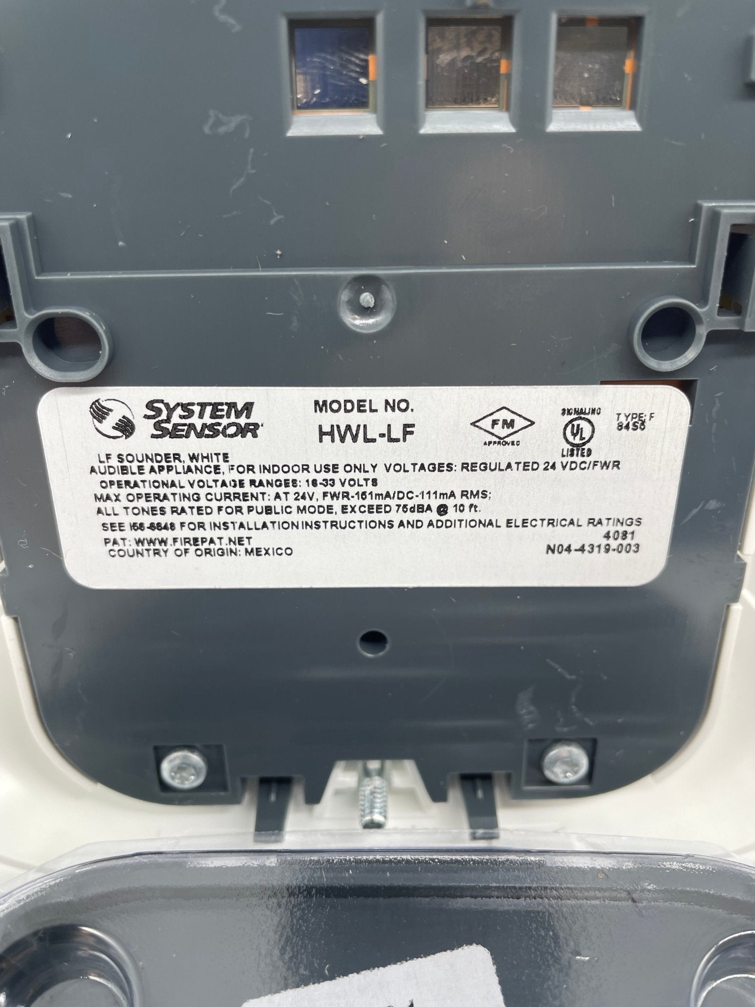 System Sensor HWL-LF Low Frequency Sounder (Replaces HW-LF) - The