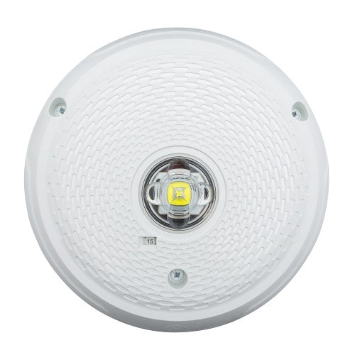 System Sensor SCWKLED-P Outdoor Ceiling-Mounted LED Strobe, "PLAIN", White - The Fire Alarm Supplier