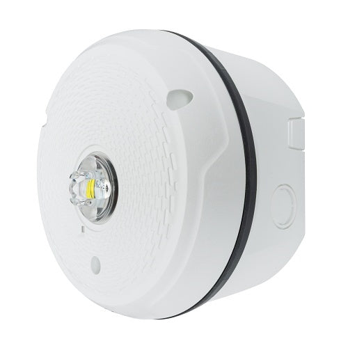 System Sensor SCWKLED-P Outdoor Ceiling-Mounted LED Strobe, "PLAIN", White - The Fire Alarm Supplier