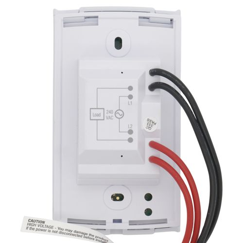 Resideo LineVoltPro digital electric heat thermostat with display and control buttons, designed for home heating systems.