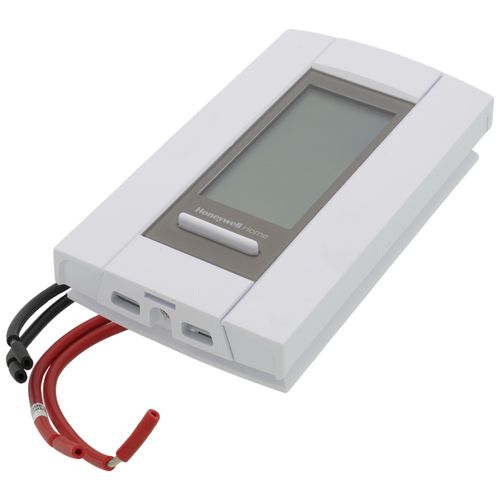 Resideo Honeywell Home LineVoltPro digital electric heat thermostat with digital display and temperature controls.