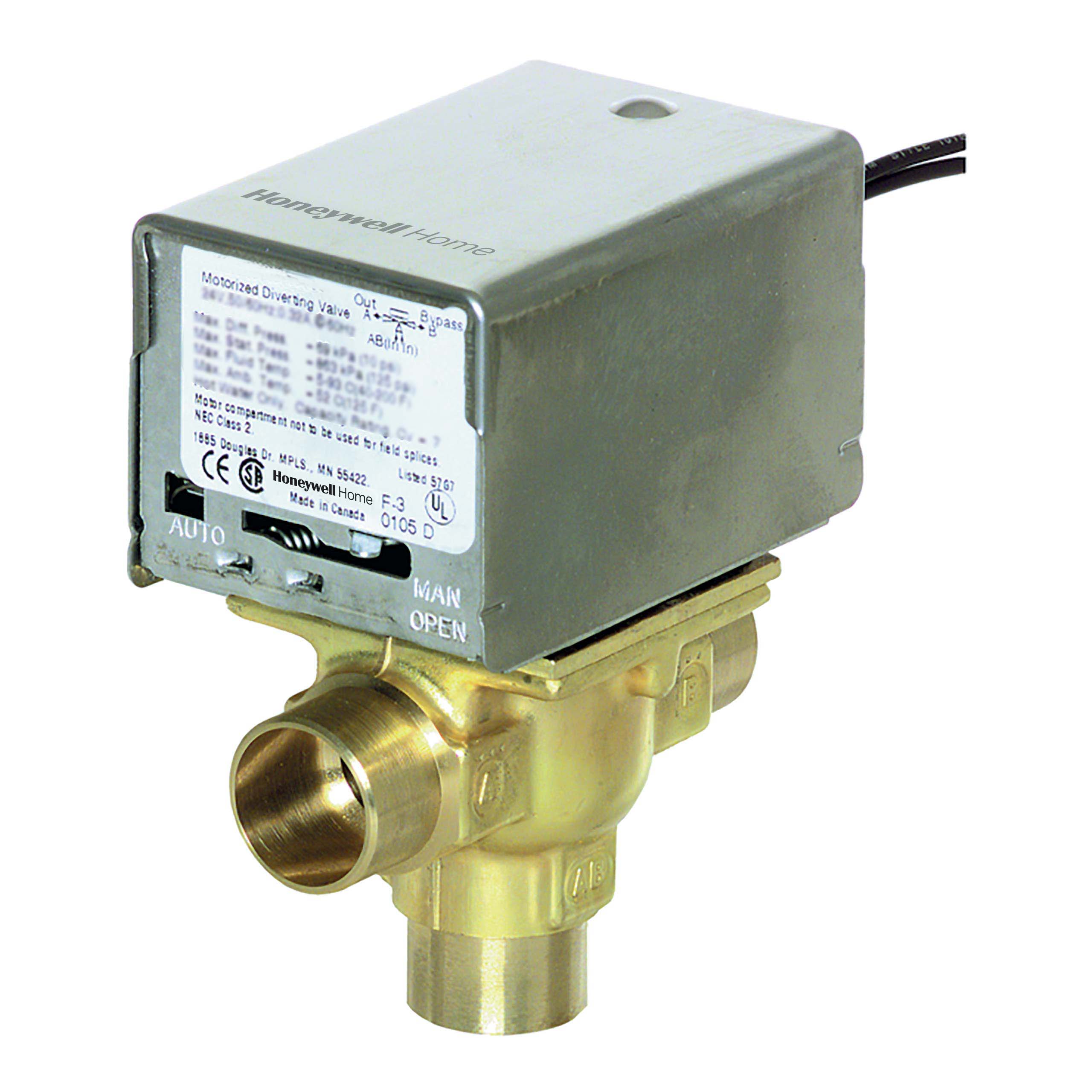 Resideo V8044A1143/U 3/4" NPT Connection 3 Way Zone Valve, port A normally closed (24v)