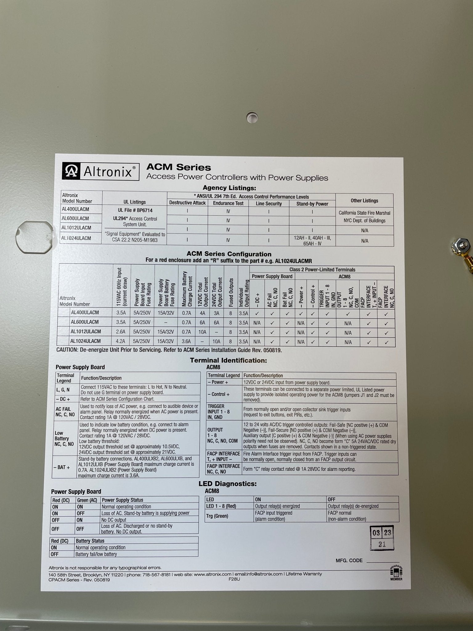 Altronix AL600ULACM - The Fire Alarm Supplier