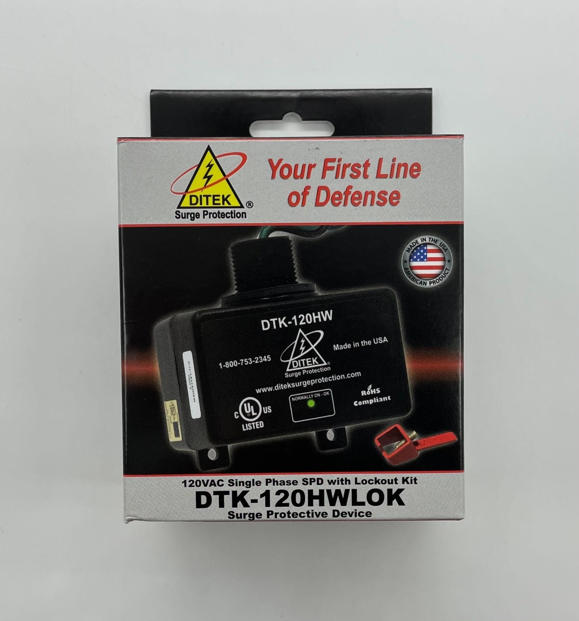 Ditek DTK-120HWLOK 120VAC 20A Parallel Protector