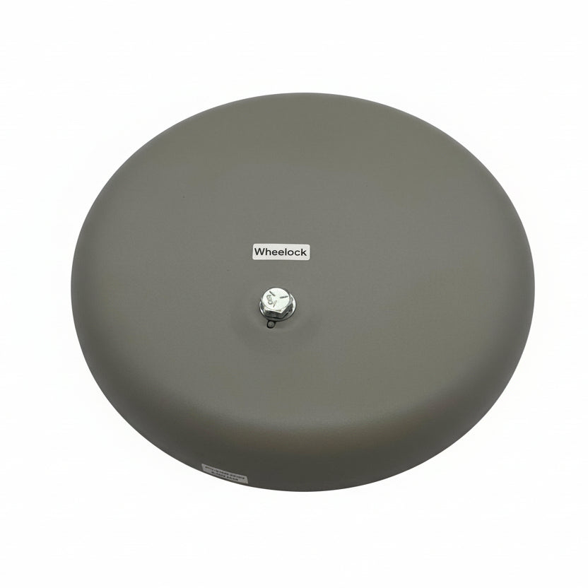 Gray Eaton Wheelock 43T-G10-115-S bell, 10-inch, 115 VAC, industrial alarm bell with durable metal construction.