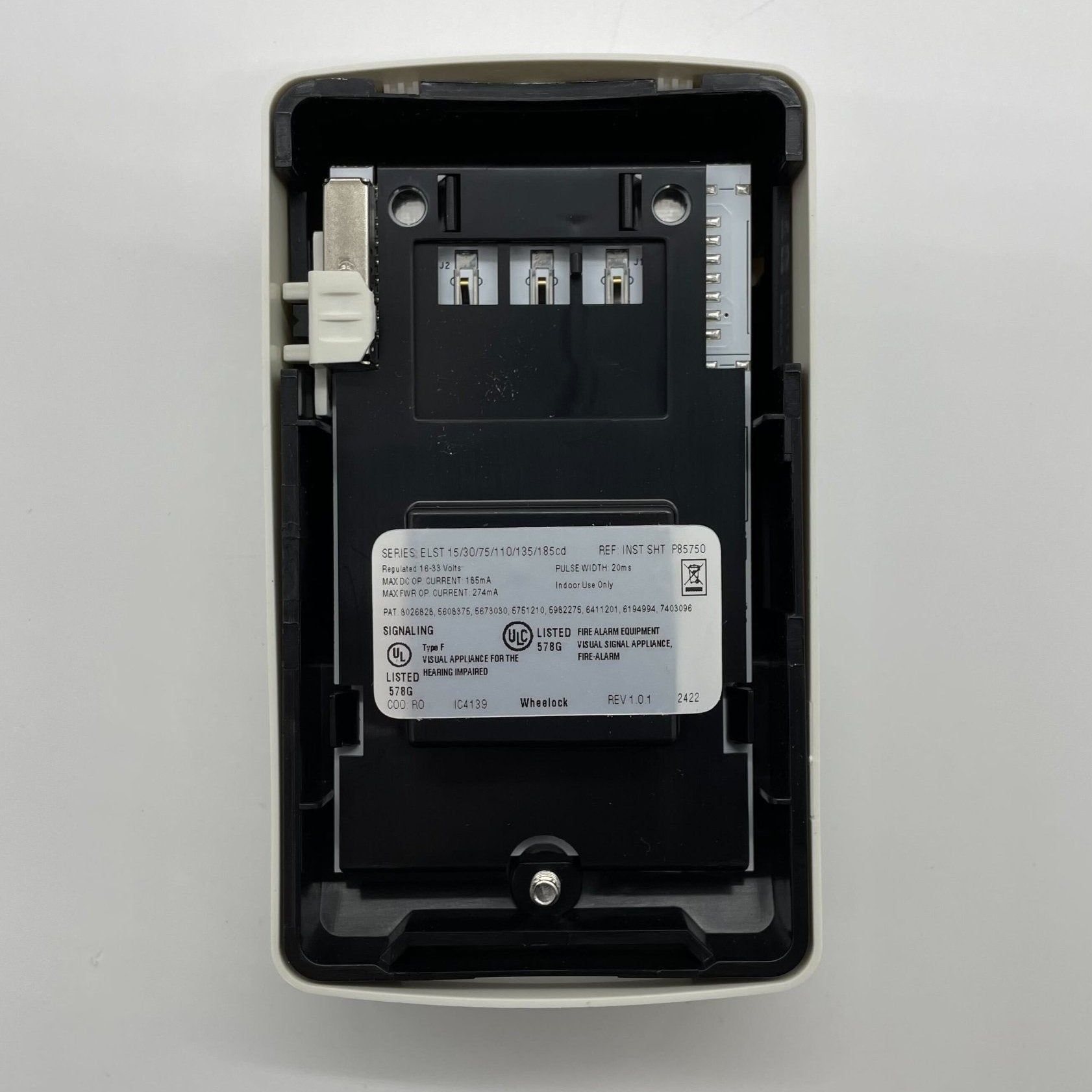 Eaton Wheelock Eluxa Strobe LED light with bright flashing strobe for emergency signaling and warning applications.