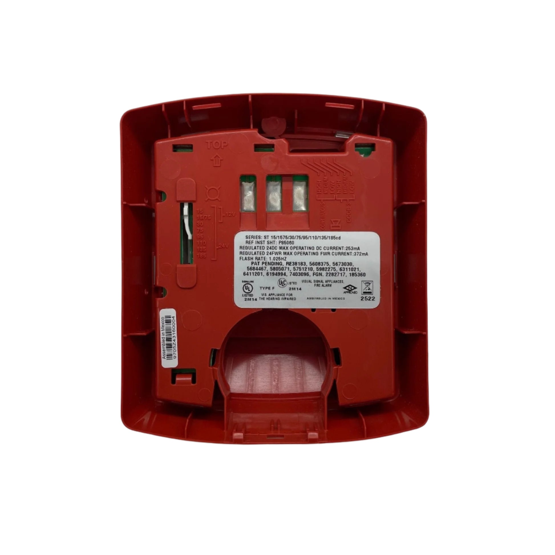 Eaton Wheelock STR-N - Stroboscopio Da Parete Con Lente Trasparente E Cassa Rossa