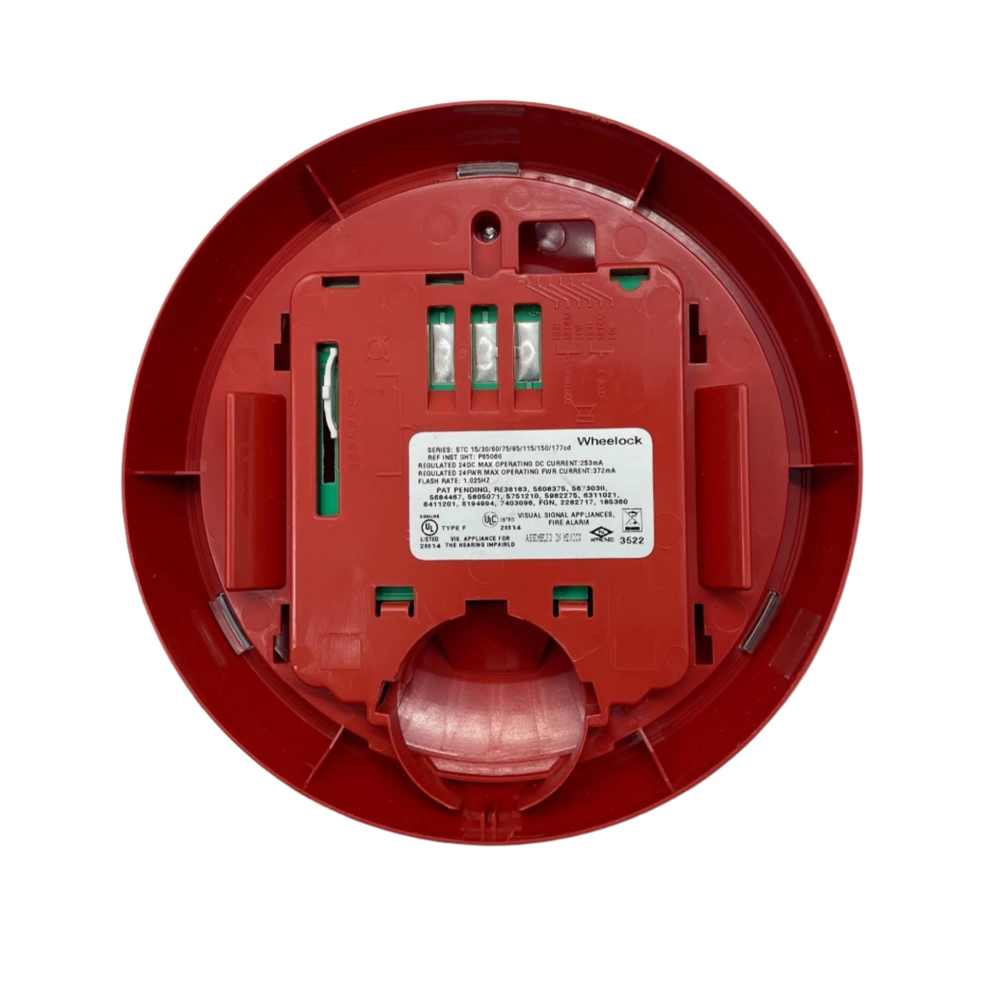 Eaton Wheelock STRC-AL Strobe Ceiling light fixture with white housing and clear lens for emergency signaling.