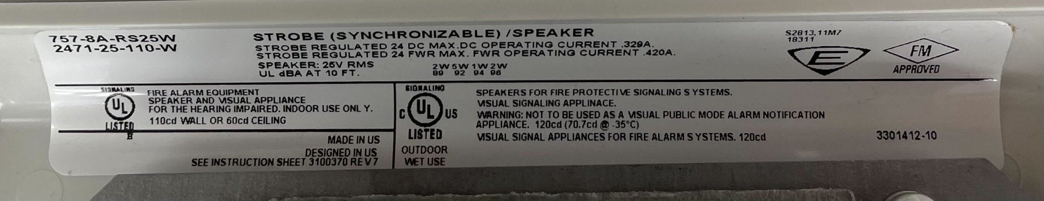 Edwards 757-8A-RS25W - The Fire Alarm Supplier