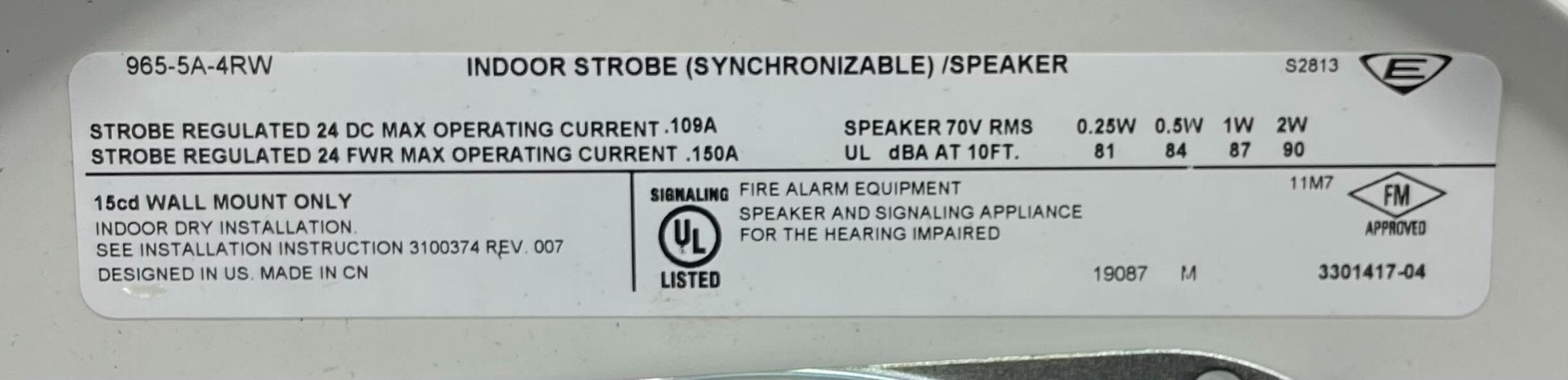 Edwards 965-5A-4RW - The Fire Alarm Supplier