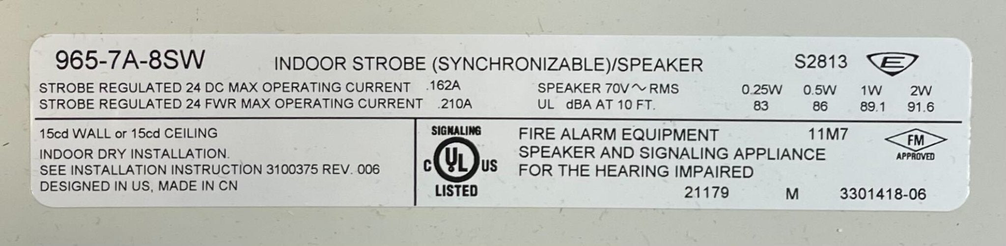 Edwards 965-7A-8SW - The Fire Alarm Supplier